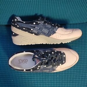 Asics gel sight indian ink size 9.5 pink polka dot Japanese denim sneakers
